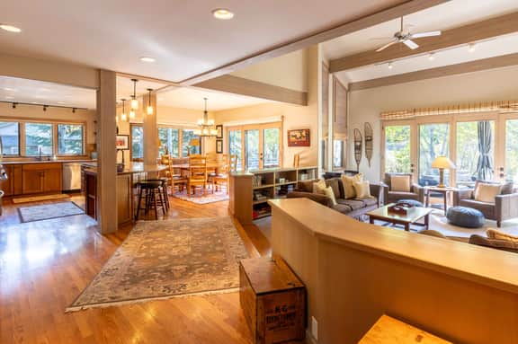 Luxury Warm Springs Retreat: Riverfront, Hot Tub, & Steps to Lifts